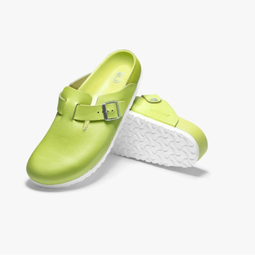 Concepts x Birkenstock Lime Grooved Leather Bostons Euro 38 7 narrow 🚨offers up